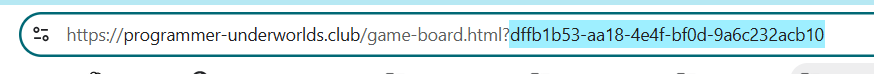 Tangkapan layar menunjukkan URL dengan bagian UUID yang dipilih dari URL.